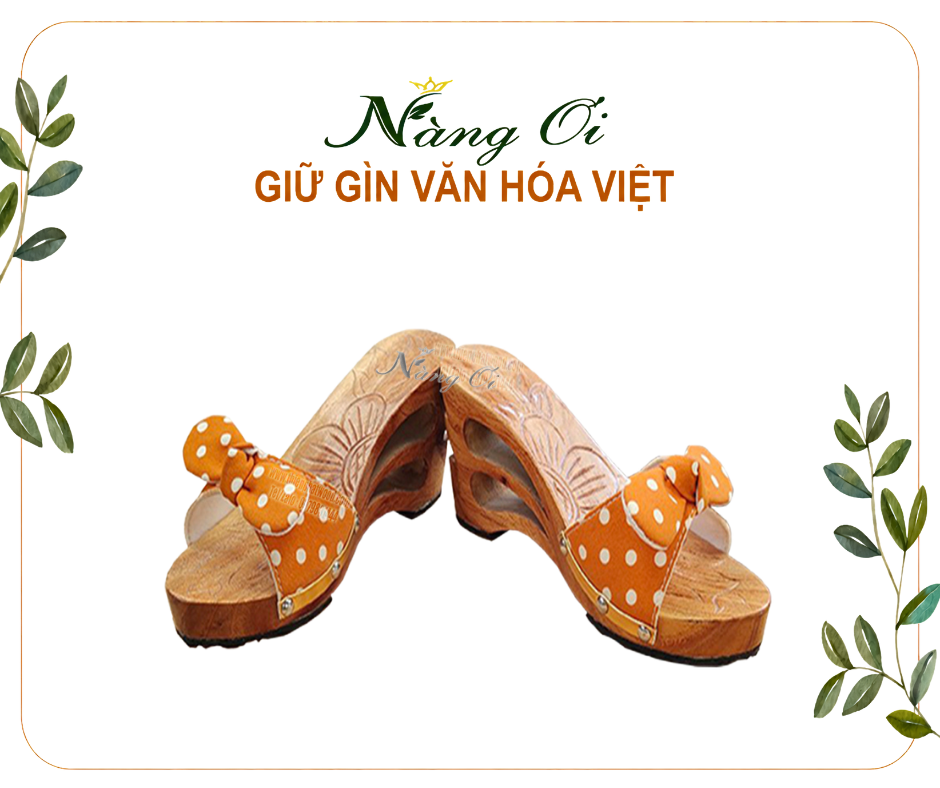 guốc gỗ nữ cao 8cm